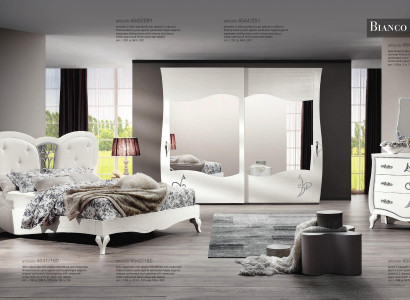 Schlafzimmer Bett Nachttisch Kleiderschrank Kommode Spiegel Neu 6tlg Luxus Set